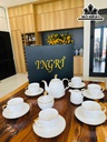 Bộ Ấm Chén Màu Trắng Gốm Tàu