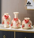 Bộ Bình Hoa Đắp Nổi Gốm Tàu