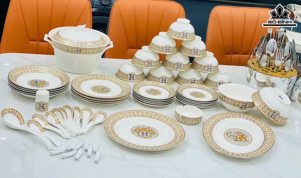 Bộ Chén Đĩa Gốm Tàu