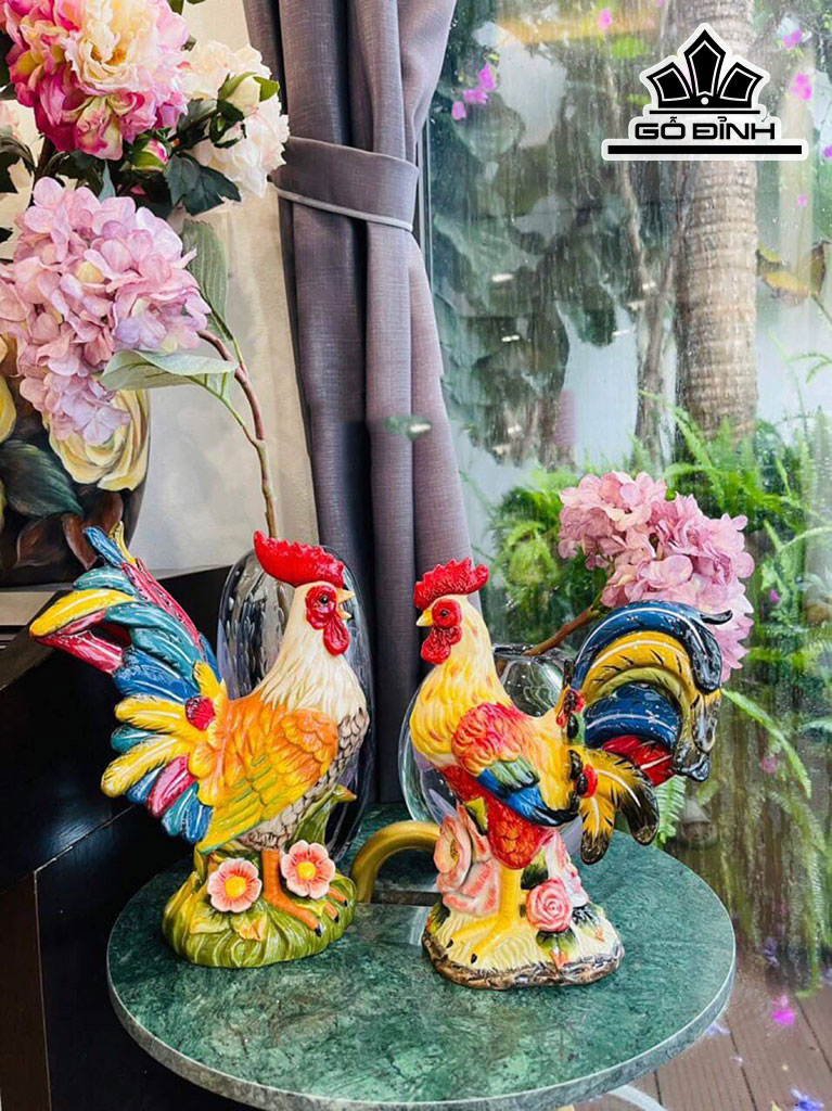 Cặp Gà Gốm Tàu