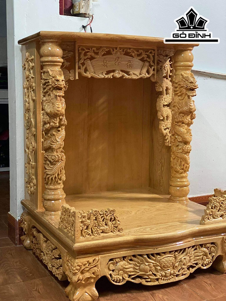 Bàn Thờ Ông Địa Gỗ Pơ Mu Cao 89 Ngang 61 Sâu 61 (cm)