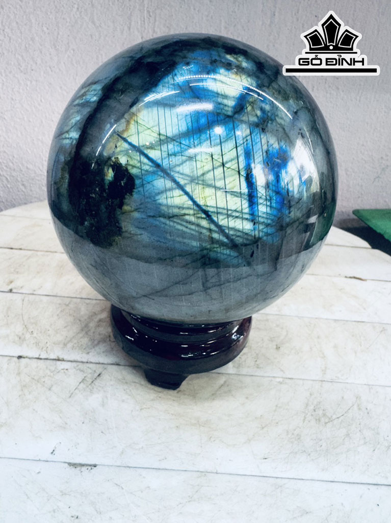 Bi Cầu Đá Xà Cừ (Labradorite) Đường Kính Hạt 13 (cm) 2,9kg