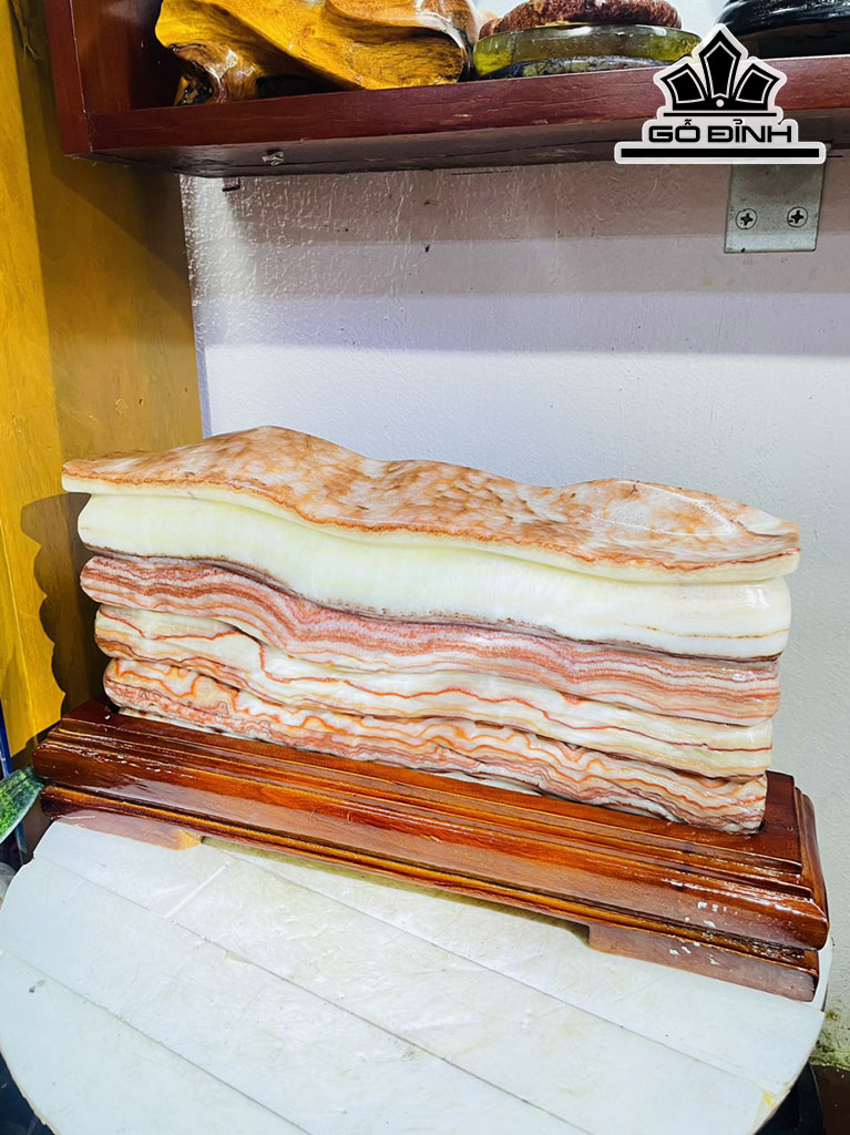 Tác Phẩm Đá Thịt Heo Đá Canxit Cao 22 Ngang 34 (cm) 7,8kg