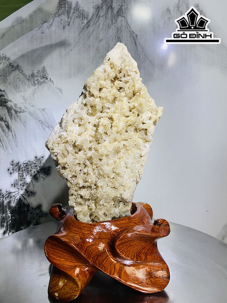 Tinh Thể Đá Thạch Anh Trắng Cao 27 Ngang 14 (cm) 2,3kg
