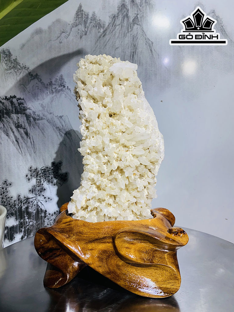 Tinh Thể Đá Thạch Anh Trắng Cao 27 Ngang 16 (cm) 2,3kg