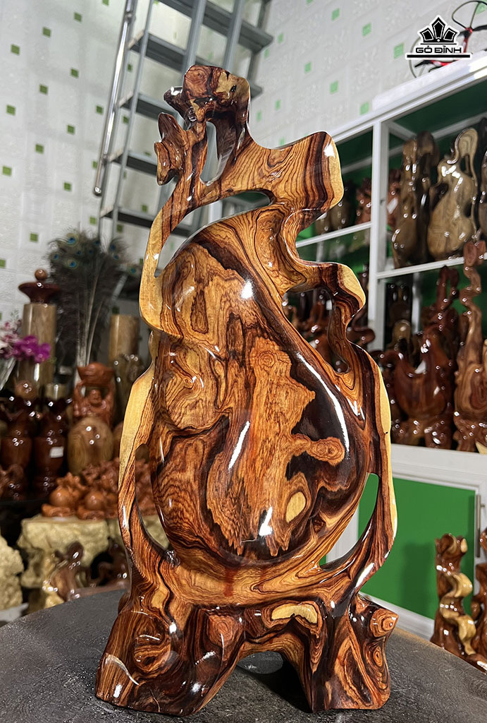 Bình Phay Gỗ Cẩm Cao 45,2 Ngang 21,2 (cm)