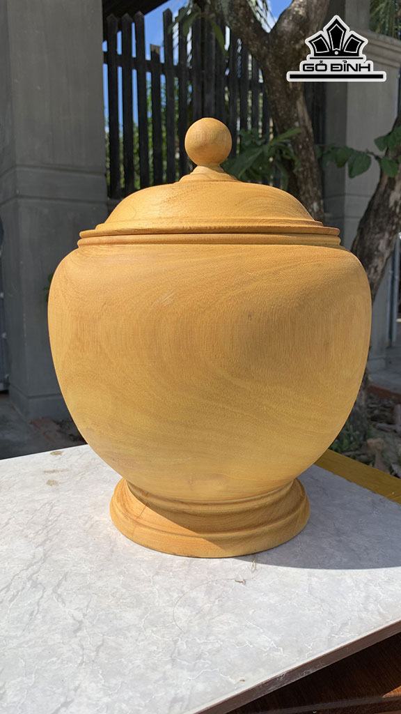 Bình Ủ Trà Gỗ Mít Cao 31 Đường Kính 25 (cm)
