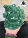 Tượng Di Lặc Đá Ngọc Đông Linh (Aventurine) Cao 12 Ngang 13 Sâu 8,5 (cm) 1,15kg