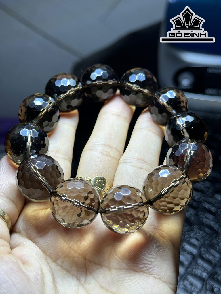 Vòng Tay Đá Thạch Anh Khói ( Smoky Quartz ) Đường Kính Hạt 20 (mm) 128g