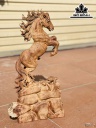Tượng Ngựa Phong Thủy (Nhất Mã Phi Thiên) Gỗ Hương Cao 55 Ngang 34 Sâu 17 (cm)