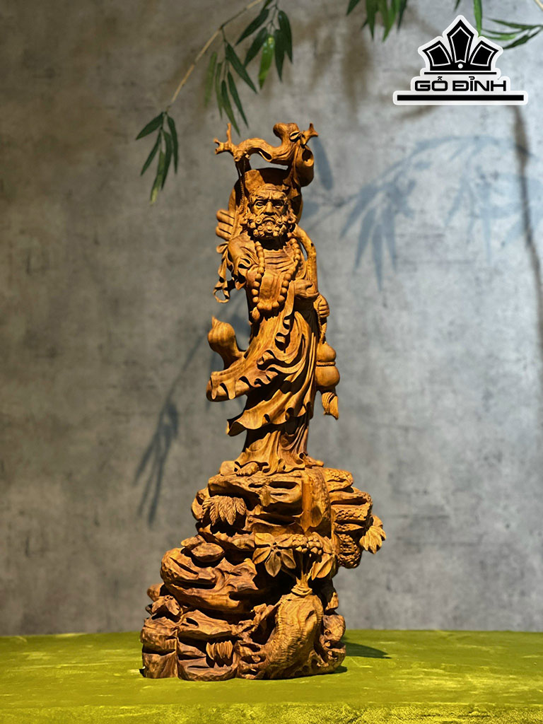 Tượng Đạt Ma Gỗ Sưa Cao 66 Ngang 29 Sâu 21 (cm)