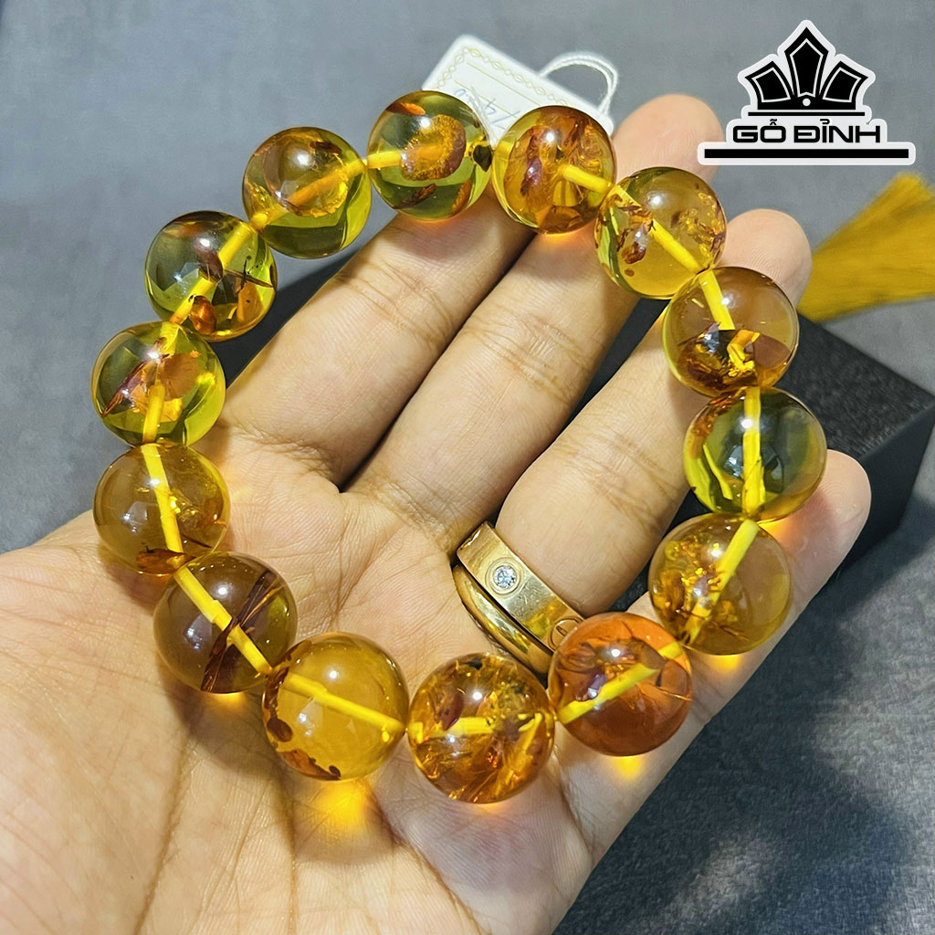 Vòng Tay Đá Hổ Phách Đường Kính Hạt 17 (cm)