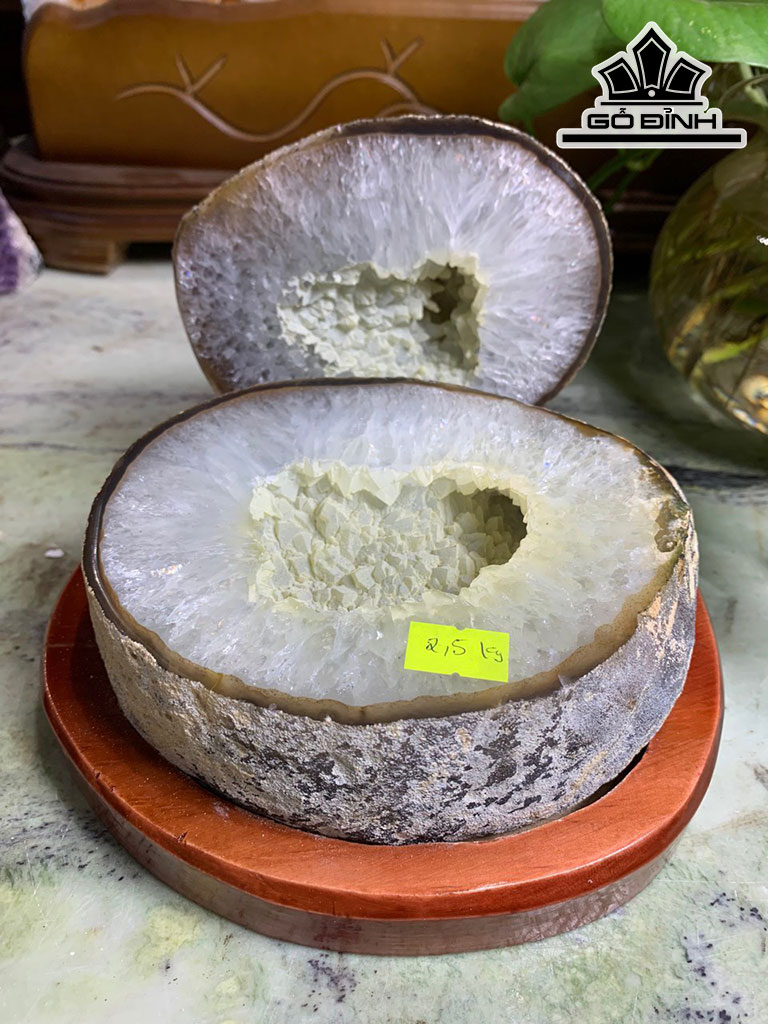 Bát Tụ Bảo Đá Mã Não Cao 14,5 Ngang 19 Sâu 20 (cm) 2,5kg