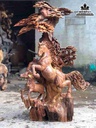 Tượng Ngựa Cha Con Gỗ Cẩm  Cao 136 Rộng 80 Sâu 45 (cm)