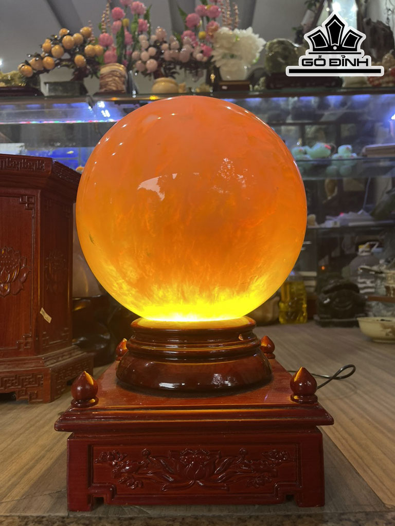 Bi Cầu Thủy Tinh Vàng Đường Kính Hạt 23 (cm) 17,38kg