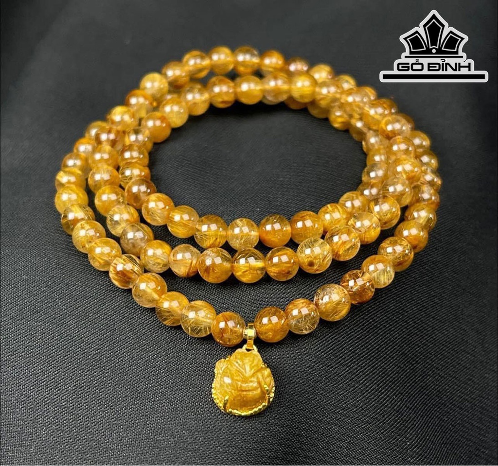 Chuỗi Đá Thạch Anh Tóc Nâu Đường Kính Hạt 6 (mm)
