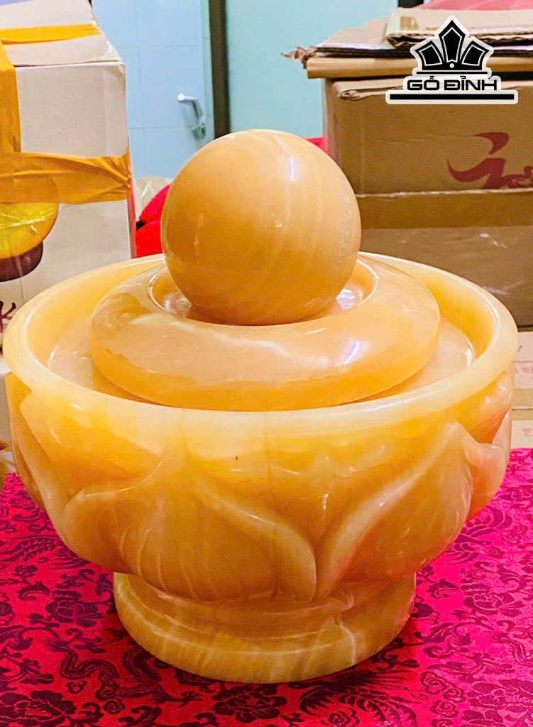 Thác Nước Phong Thủy Luân Đá Ngọc Hoàng Long Cao 26 (cm)