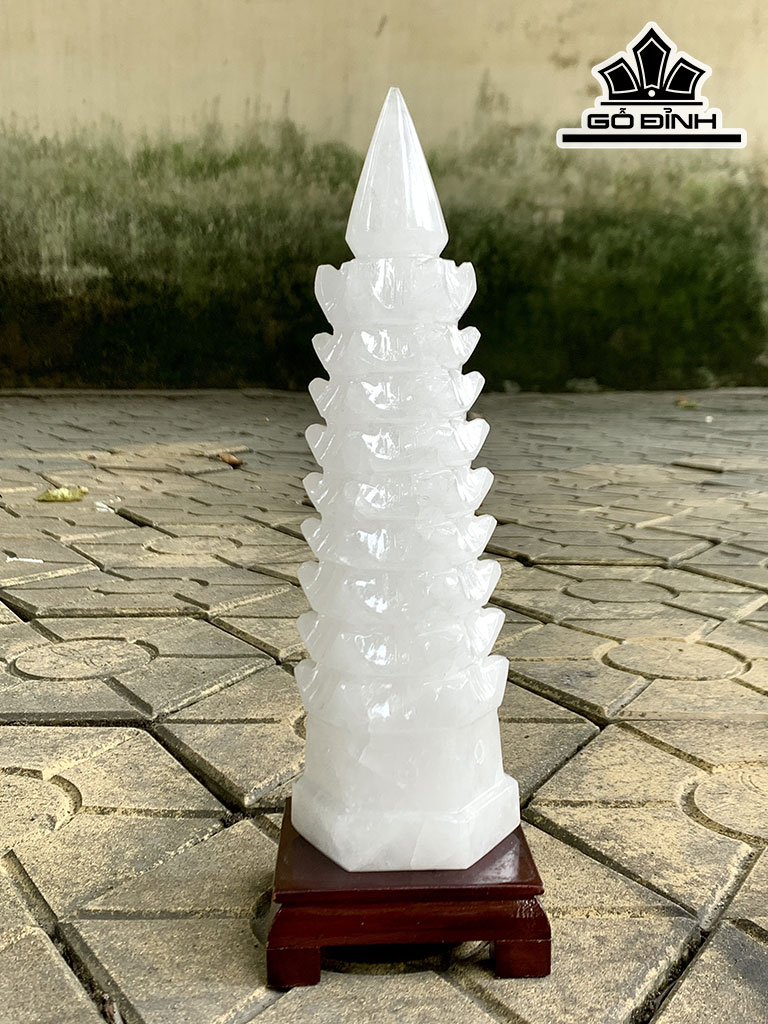 Tháp Văn Xương Đá Thạch Anh Trắng Cao 27 (cm) 1,82kg