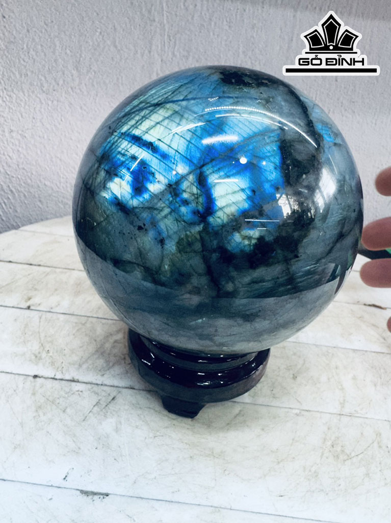 Bi Cầu Đá Xà Cừ (Labradorite) Đường Kính Hạt 13 (cm) 2,9kg