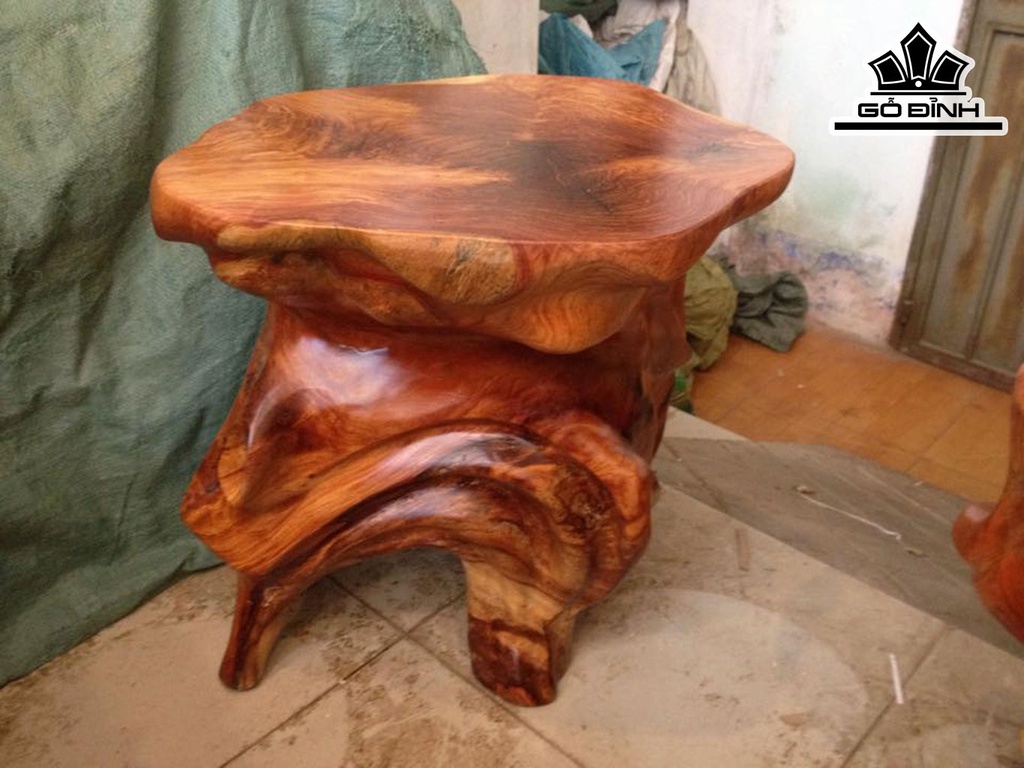 Đôn Gỗ Gỗ Gõ Đỏ (Cà te) Cao 50 Mặt 48-46 (cm) DC1030