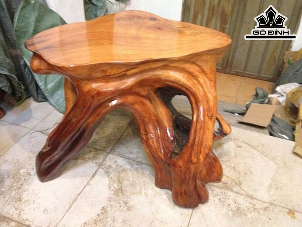Đôn Gỗ Gỗ Gõ Đỏ (Cà te) Cao 52 Ngang 76 Sâu 65  Mặt 64-46 (cm) DC1308