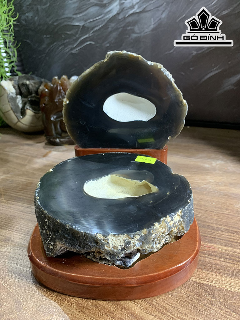 Bát Tụ Bảo Đá Mã Não Cao 18,3 Ngang 16 Sâu 16 (cm) 2,6kg