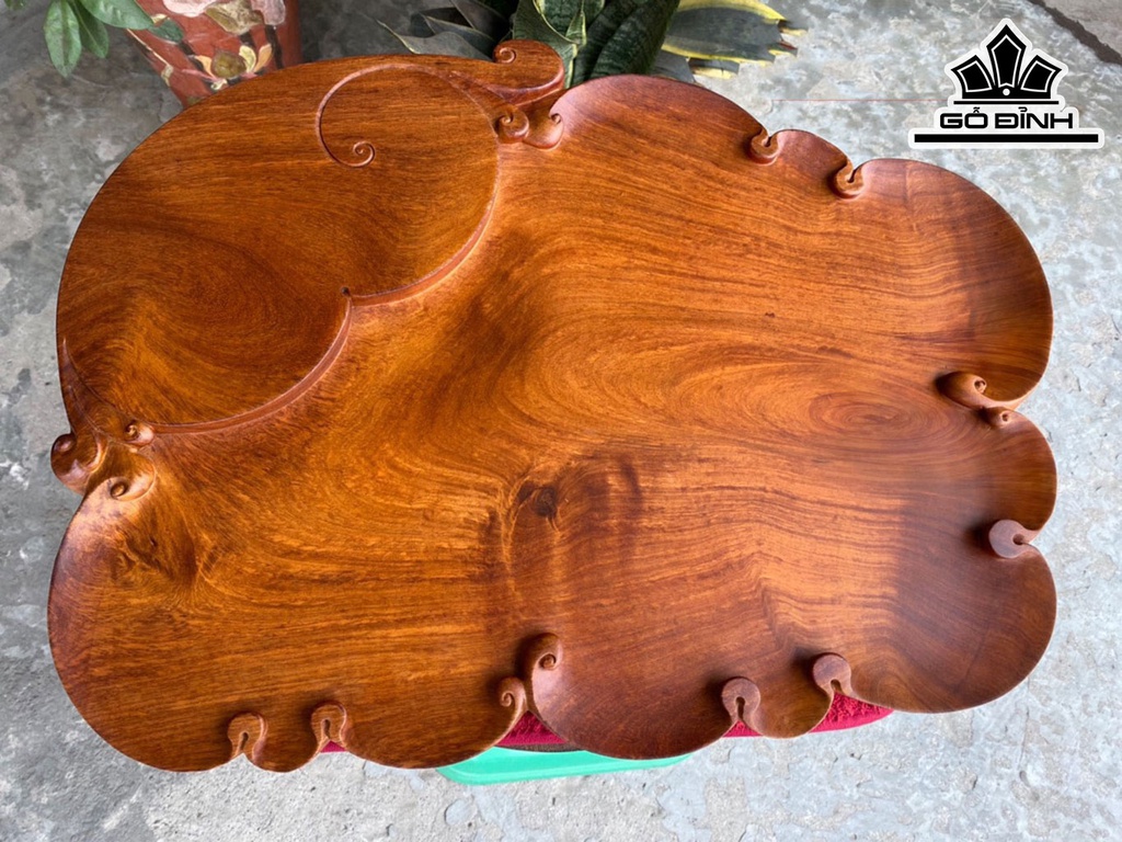 Khay Trà Gỗ Hương Dài 56 Rộng 41 Dày 7 (cm)