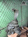 Tượng Rắn Gỗ Mun Sừng Cao 32 Ngang 26 Sâu 14 (cm)
