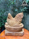 Tượng Gà Mái Gỗ Ngọc Am Cao 33 Ngang 30 Sâu 19 (cm)