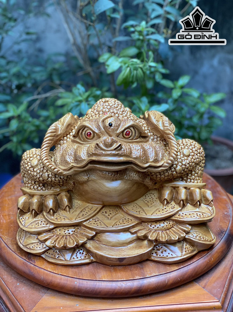 Tượng Thiềm Thừ Gỗ Ngọc Am Cao 22 Ngang 35 Sâu 32 (cm)