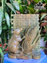 Tượng Chuột Bắp Ngô Gỗ Trắc Xanh Cao 26 Ngang 20 Sâu 9 (cm)