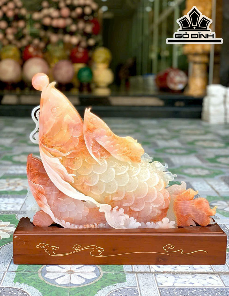 Song Long Ngư Đá Onyx Cao 43 Ngang 48 (cm) 12kg