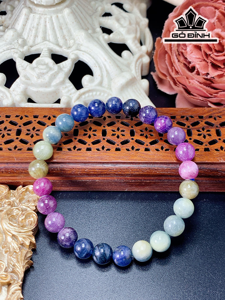 Vòng Tay Đá Sapphire Đường Kính Hạt 7,5 (mm)