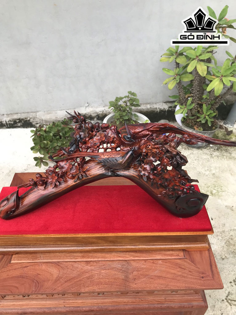 Cầu Mai Trĩ Gỗ Trắc Cao 23 Ngang 52 Sâu 17 (cm)