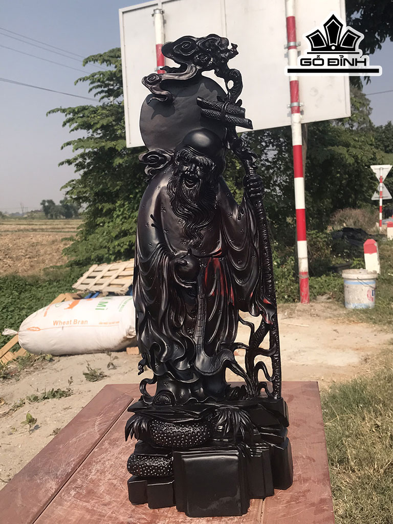 Tượng Ông Thọ Gỗ Trắc Cao 52 Ngang 18 Sâu 13 (cm)