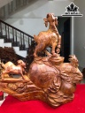 Tượng Tam Dương Khai Thái Gỗ Hương Cao 54 Ngang 48 Sâu 22 (cm)