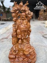 Tượng Phật Di Lặc Tam Phúc Gỗ Hương Cao 86 Ngang 42 Sâu 32 (cm)