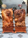 Cặp Cá Chép Hóa Rồng Gỗ Hương Cao 70-68 Ngang 40-37 Sâu 13 (cm)