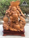Tượng Phật Di Lặc Tam Phúc Gỗ Hương Cao 111 Ngang 74 Sâu 30 (cm)