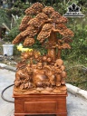 Tượng Phật Di Lặc Tam Phúc Gỗ Hương Cao Cả Kỷ 138 Ngang 70 Sâu 35 (cm)