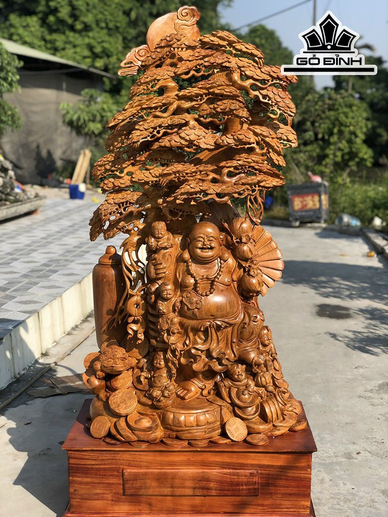 Tượng Phật Di Lặc Ngũ Phúc Gỗ Hương Cao Cả Kỷ 186 Ngang 86 Sâu 48 (cm)