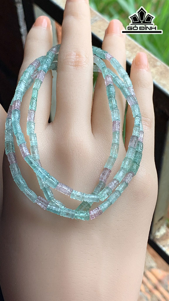 Chuỗi Đá Tourmaline Cao 6 Ngang 3,3 (mm) 16,7g