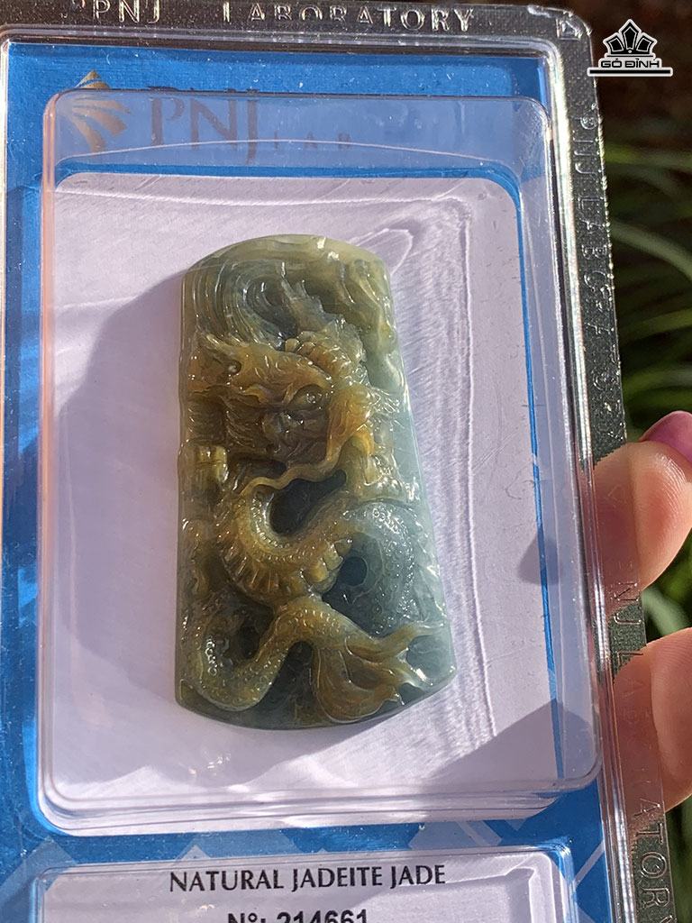 Mặt Dây Chuyền Rồng Đá Ngọc Lam (Turquoise) Cao 61 Ngang 33 Sâu 8,6 (mm) 28g