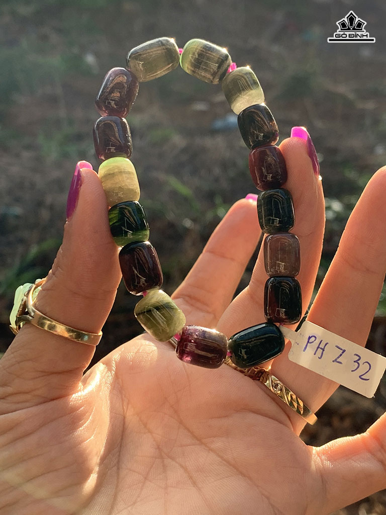 Vòng Tay Đá Tourmaline Cao 13,4 Ngang 9 (mm) 31,2g