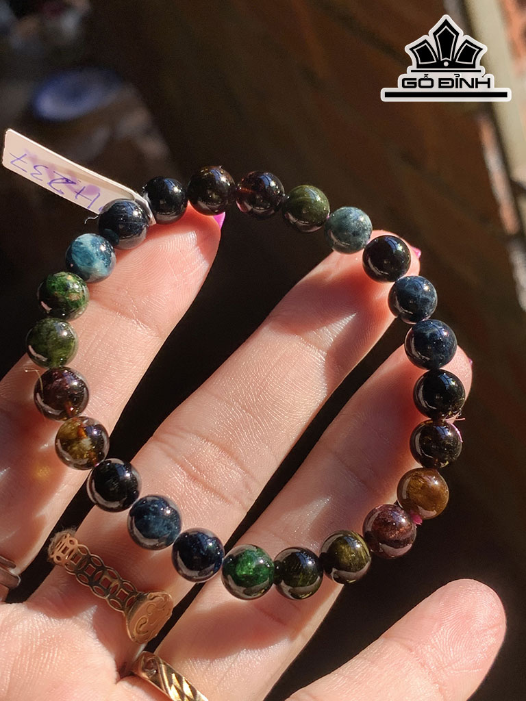 Vòng Tay Đá Tourmaline Đường Kính Hạt 7,7 (mm) 16,9g