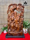 Tượng Phúc Lộc Thọ ( Tam Đa) Gỗ Hương Cao 68 Ngang 35 Sâu 11 (cm)