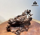 Tượng Phật Di Lặc Tọa Đài Sen Gỗ Trắc Cao 18 Ngang 24 Sâu 12 (cm)