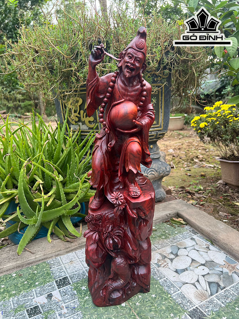 Tượng Tế Công Gỗ Trắc Cao 63 Ngang 16 Sâu 15 (cm)