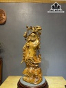 Tượng Đạt Ma Quá Hải Gỗ Ngọc Am Cao 94 Ngang 36 Sâu 28 (cm)