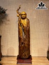 Tượng Đạt Ma Tâm Rỗng Gỗ  Dổi Cao Cả Kỷ 188 Ngang 40 Sâu 19 (cm)